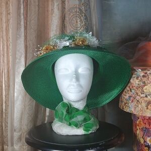 Metallic Emerald Summer Hat